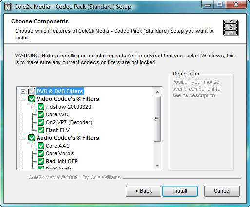 Click to view Codec Pack - Standard 7.9.8 screenshot